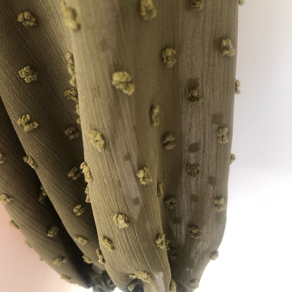 🌿 SHEIKE 🌿 ladies green long sleeve scoop neckline tie waist blouse size 8 - Picture 4 of 7